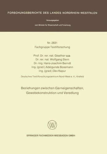 Beziehungen zwischen Garneigenschaften, Gewebekonstruktion und Veredlung