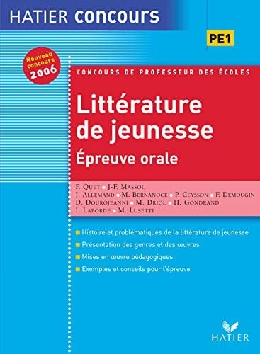 Littérature de jeunesse épreuve orale