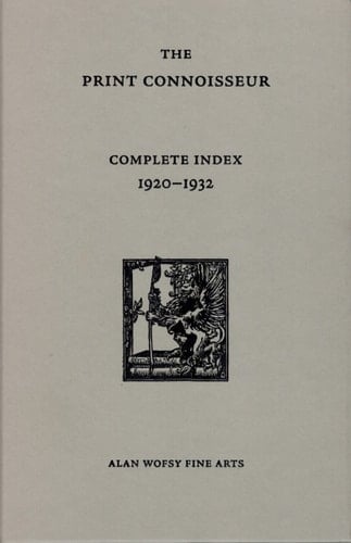 Index to the Print Connoisseur, 1920-1932