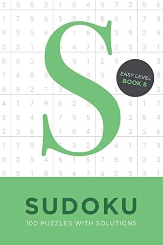 Sudoku 100 Puzzles with Solutions. Easy Level Book 8 Problem Solving Mathematical Travel Size Brain Teaser Book - Ideal Gift