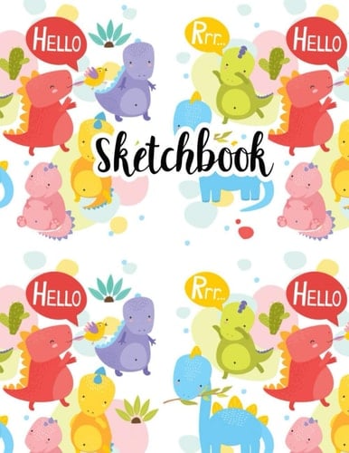 Sketchbook: Dinosaur Carnotaurus Dino Men Women Kids Gift Idea Large Notebook for Unlined Sketch Note Marble Size 8.5in x 11in x 109 Pages for Men ... Painting and Doodling and Write Journal