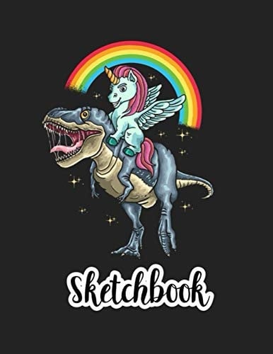 Sketchbook: Dinosaur Sketchbook For Kids, Practice Learning How To Draw Sketch Pad, 8.5 x 11 Large Blank Pages For Sketching, Sketchbook For Kids, ... with Dinosaurs
