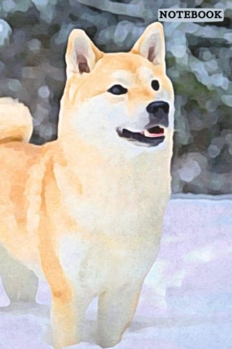 Snowy Shiba Inu Dog Lined Notebook 6x9