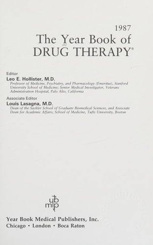 The Year Book of Drug Therapy, 1987