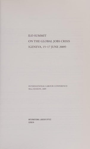 ILO Summit on the Global Jobs Crisis June 2009