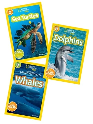 National Geographic Kids: Dolphins; National Geographic Kids: Sea Turtles; National Geographic Kids: Great Migrations: Whales (National Geographic Kids Reader Set of Three Books)