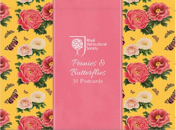 RHS Peonies and Butterflies Postcards