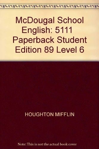 McDougal School English 5111 Paperback Student Edition 89 Level 6