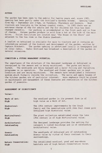 An Inventory of Gardens and Designed Landscapes in Scotland A Report to Countryside Commission for Scotland and Historic Buildings and Monuments Directorate, Scottish Development Department