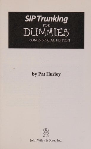 Sip Trunking for Dummies, Sonus Special Edition