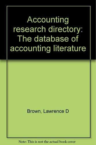 Accounting Research Directory The Database of Accounting Literature