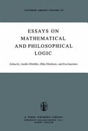 Essays on Mathematical and Philosophical Logic Proceedings of the Fourth Scandinavian Logic Symposium and of the First Soviet-Finnish Logic Conference, Jyväskylä, Finland, June 29-July 6, 1976