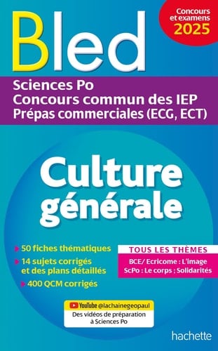 Culture générale Sciences Po, Concours commun des IEP, Prépas commerciales (ECG, ECT)
