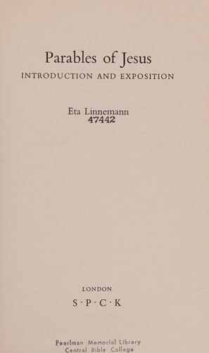 Parables of Jesus Introduction and Exposition