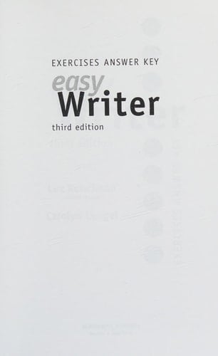 Answer Key Exercises Easy Writer