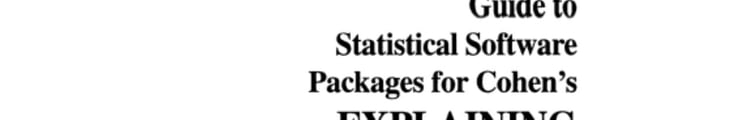 Explaining the Concepts of Psychological Statistics Guide to Statistical Software Packages