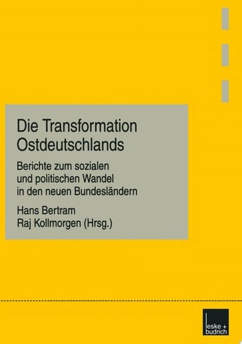 Die Transformation Ostdeutschlands Berichte zum sozialen und politischen Wandel in den neuen Bundesländern