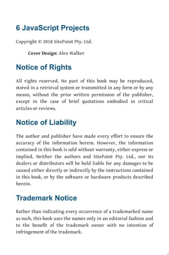 6 JavaScript Projects