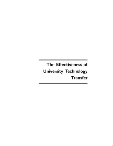 The Effectiveness of University Technology Transfer