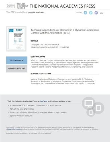 Technical Appendix to Air Demand in a Dynamic Competitive Context with the Automobile