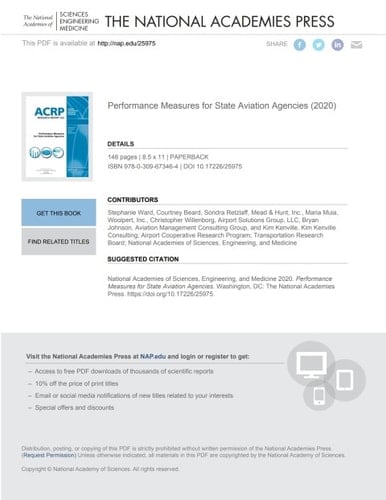 Performance Measures for State Aviation Agencies