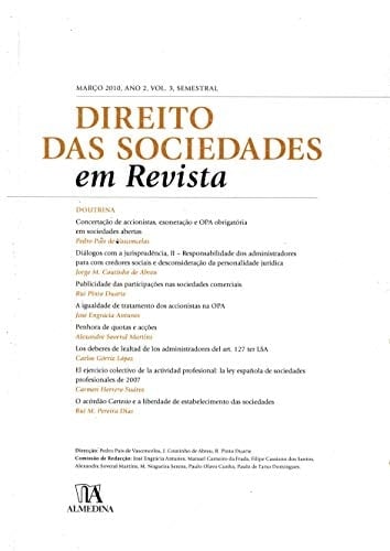 Direito das Sociedades em Revista - Ano 2 - Marco 20 - Vol.3