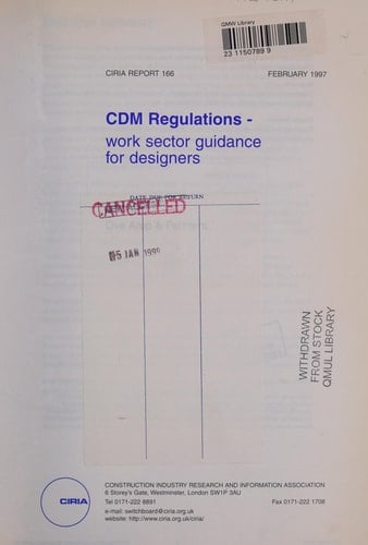 CDM Regulations - Work Sector Guidance for Designers