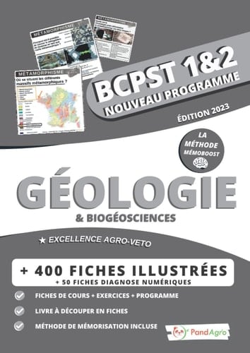  Géologie / Biogéosciences - 1ère et 2ème année BCPST - Nouvelle Edtion  Fiches transportables & ludiques: Objectif Agro-Veto / G2E / ENS:  Methode ... et répétition espacée) (French Edition)