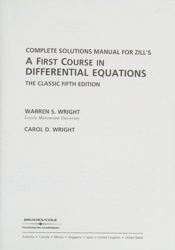 Ism 1st Crse Diff Equat 5e