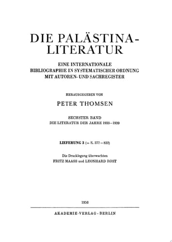 Die Literatur der Jahre 1935–1939