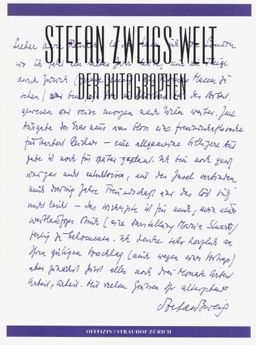 Stefan Zweigs Welt: Der Autographen (Strauhof Zürich) (German Edition)
