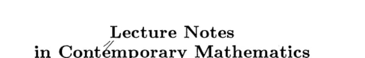Lecture Notes in Contemporary Mathematics