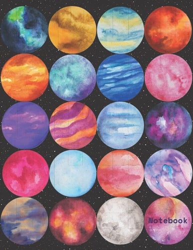 Notebook: Space Planets Pattern
