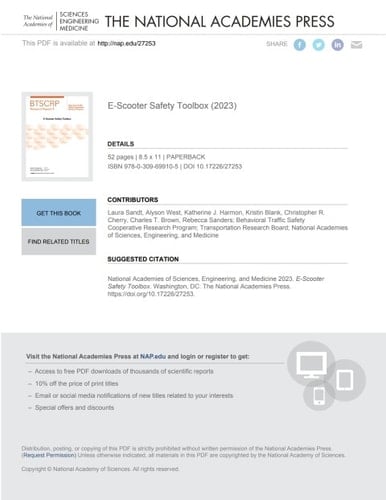 E-Scooter Safety Toolbox