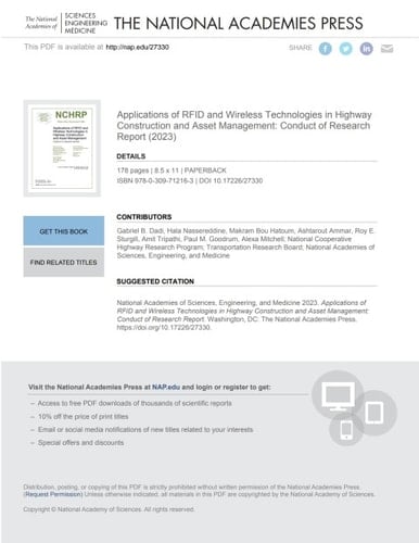 Applications of RFID and Wireless Technologies in Highway Construction and Asset Management: Conduct of Research Report