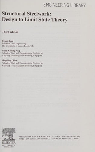 Structural Steelwork Design to Limit State Theory, Third Edition