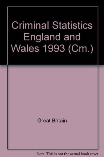 Criminal Statistics - England and Wales, 1993
