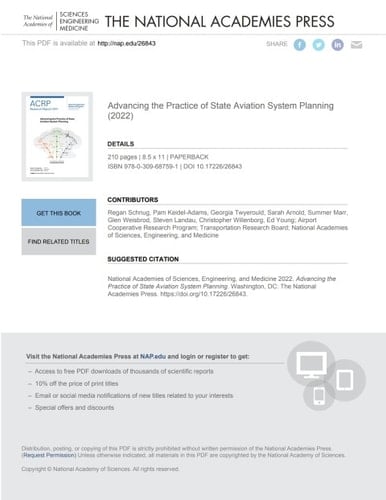 Advancing the Practice of State Aviation System Planning