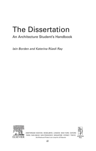 The Dissertation An Architecture Student's Handbook
