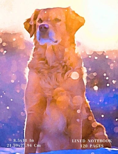 Golden Labrador Retriever Dog Lined Notebook 8.5 x 11
