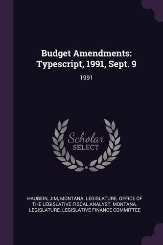 Budget Amendments Typescript, 1991, Sept. 9: 1991