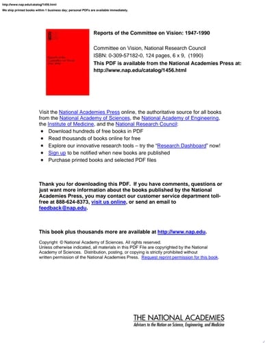 Reports of the Committee on Vision 1947-1990