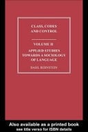 Applied Studies Towards a Sociology of Language Vol. 2