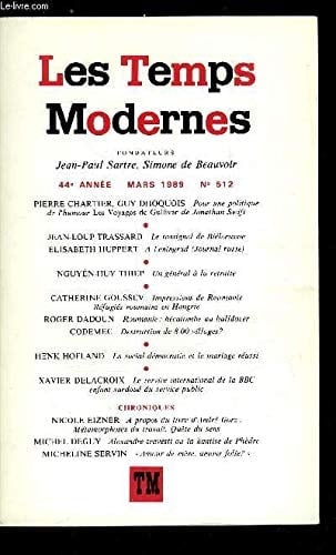 LES TEMPS MODERNES 512 (MARS 1989)