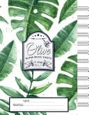 Olive Blank Music Sheets 12 Stave - Size 8. 5x11