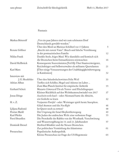 sans phrase: Heft 11 Zeitschrift für Ideologiekritik