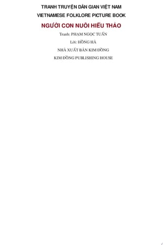 Truyen tranh dan gian Viet Nam - Nguoi con nuoi hieu thao