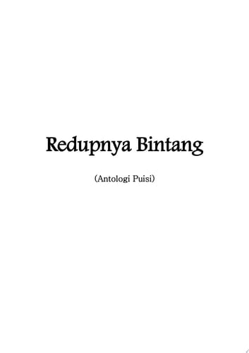 Redupnya Bintang Antologi Puisi