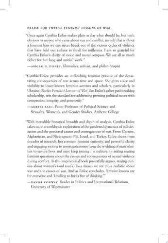 Twelve Feminist Lessons of War