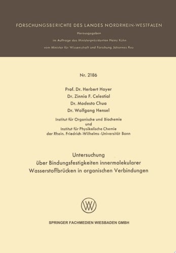 Untersuchung über Bindungsfestigkeiten innermolekularer Wasserstoffbrücken in organischen Verbindungen